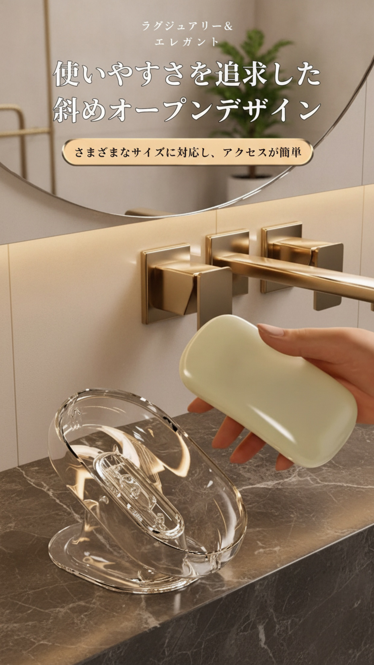 清潔を保つ水切り付き石鹸置き