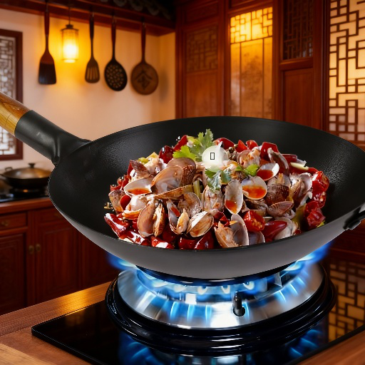 鍛造鉄製中華鍋で調理された料理