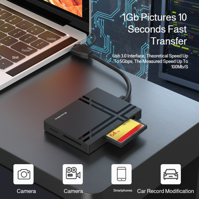 USB3.0 Multi-functional 5-in-1 Card Reader Type-C Computer Mobile Phone OTG