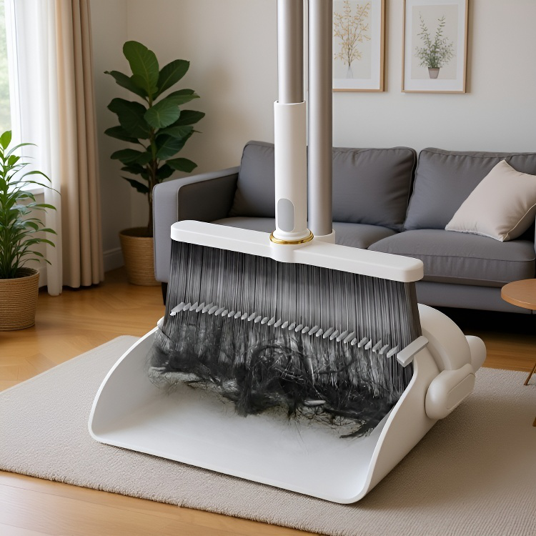 厚手柔らかい毛ほうきとちりとりセット