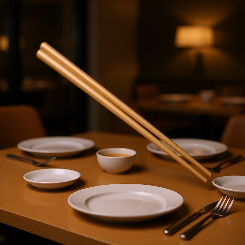 세련된 디자인의 젓가락과 숟가락