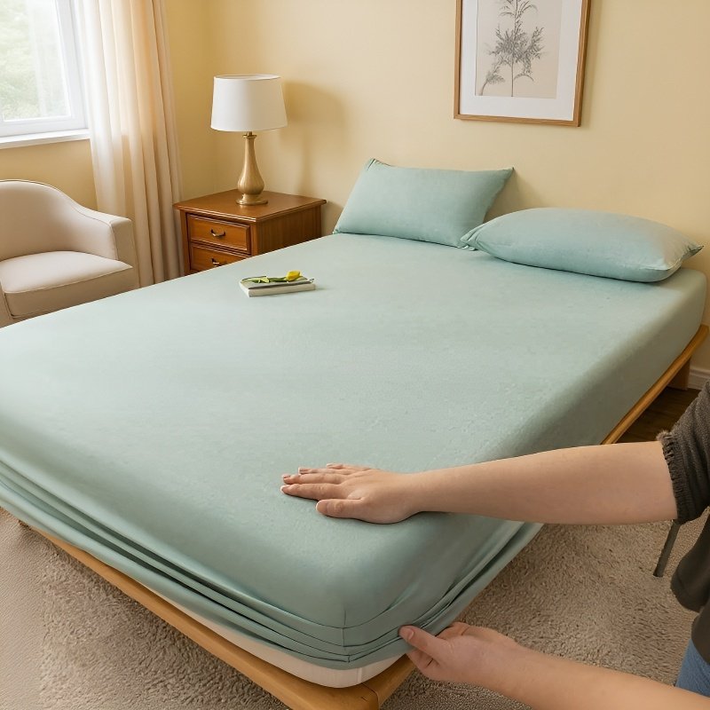 싱글 워싱 면 침대 커버 쓰리피스 침대 삿갓 보호 커버 기숙사 싱글 침대 워싱 면 침대 커버 침대 삿갓