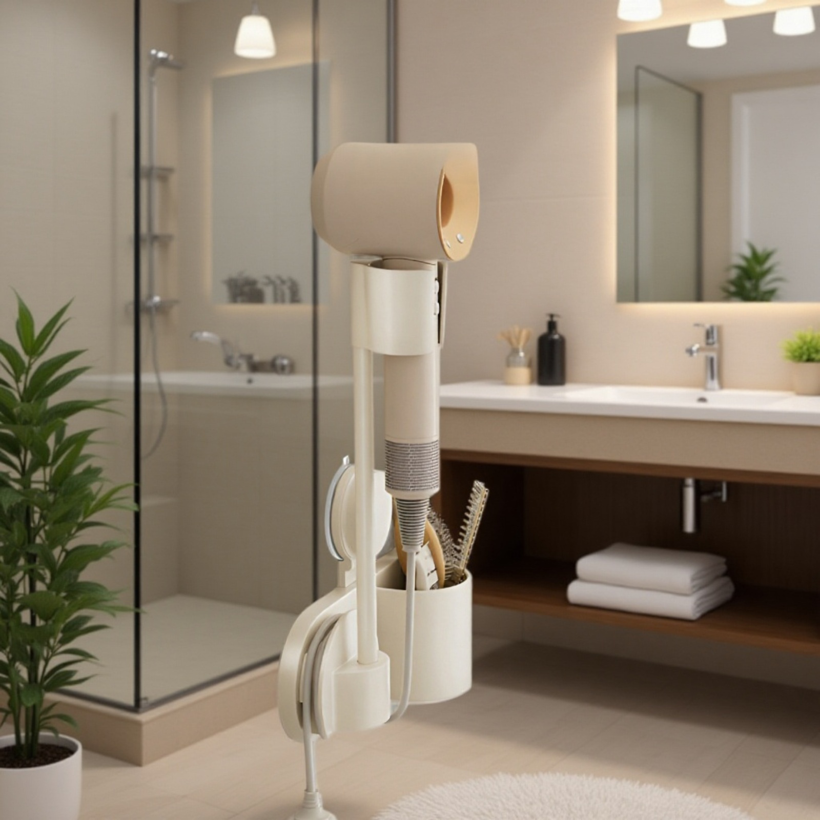 Soporte para secador de pelo manos libres