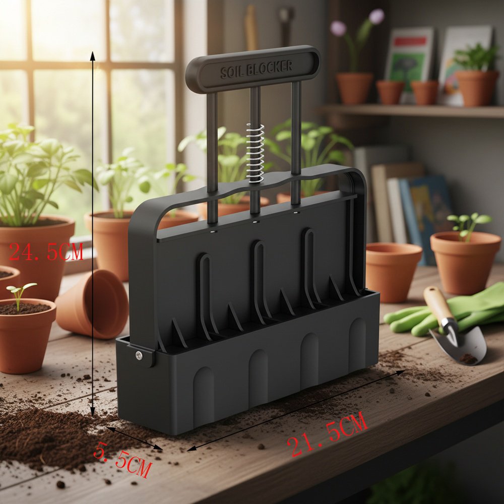 Handheld Seedling Nursery Potting Tool in use