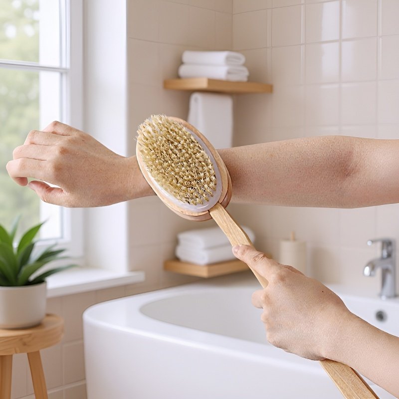 긴 손잡이로 등 세정 가능한 목욕솔