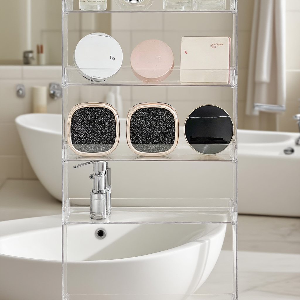 バスルーム用アクリル収納棚