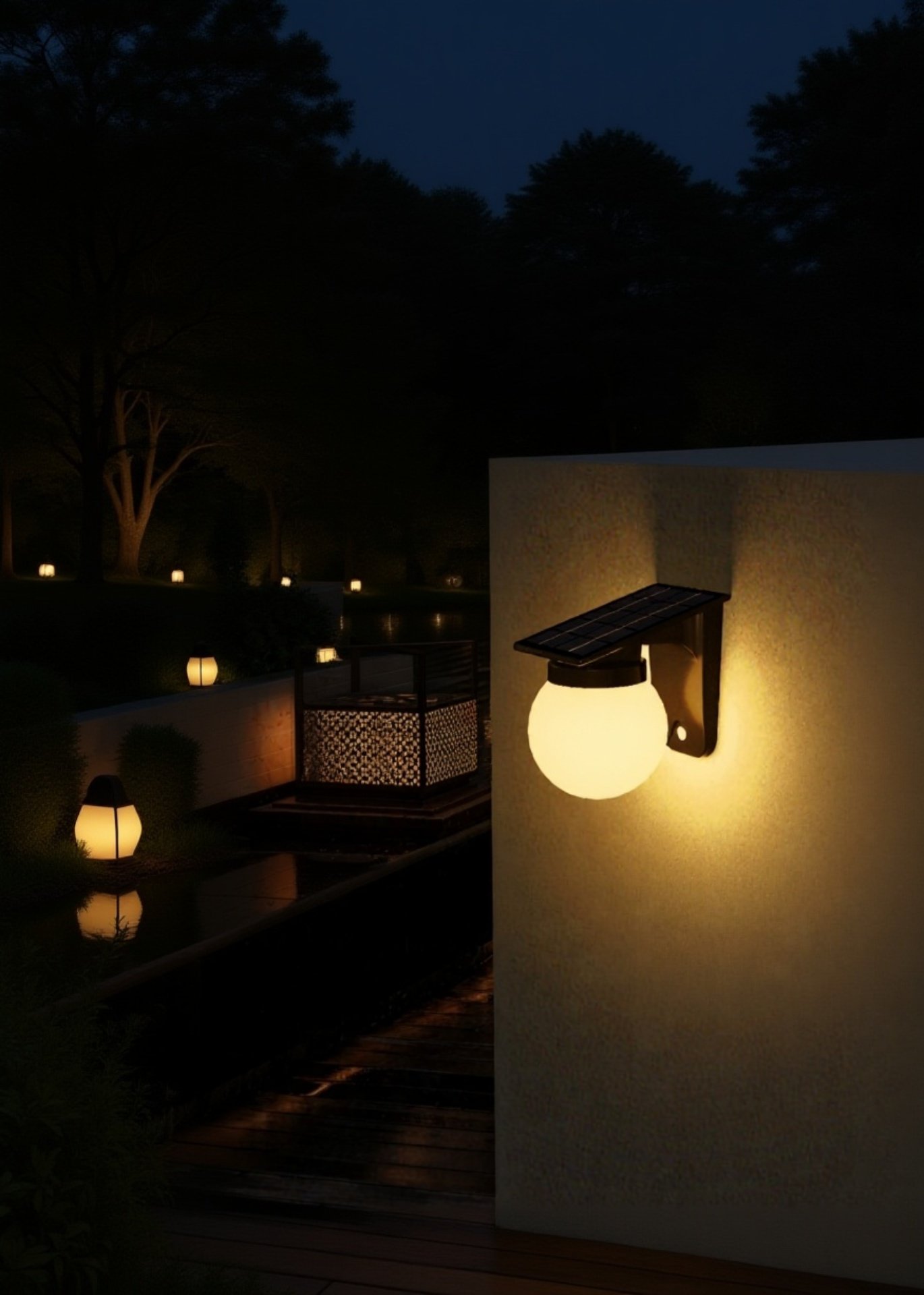 Easy to install solar wall light for porch