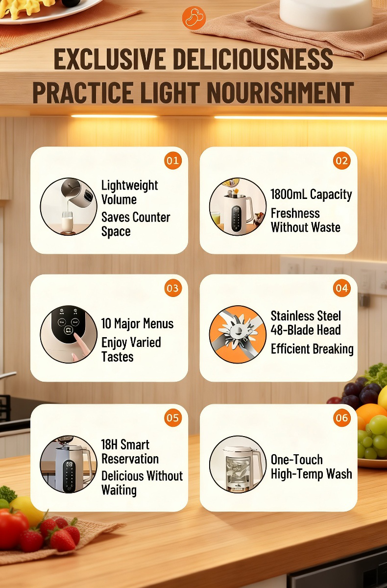 Variety of plant-based milks made with automatic soymilk maker