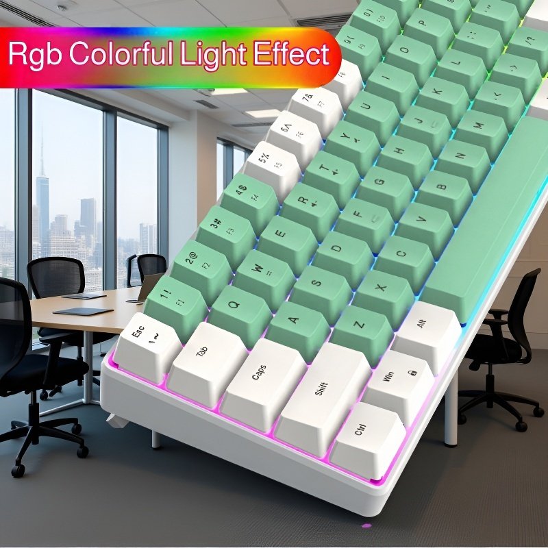 Mechanical-feel Dual-color Illuminated 68-key Wired Keyboard