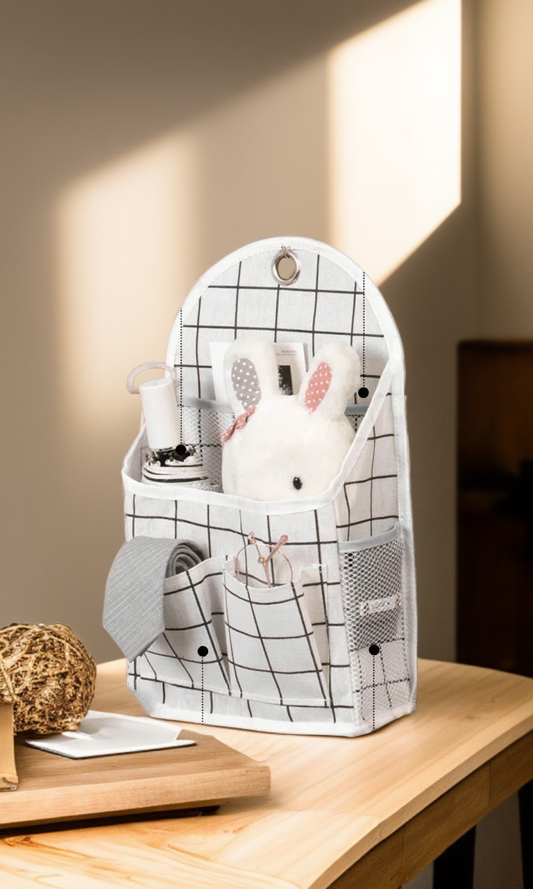 Organisateur mural en tissu avec plusieurs poches