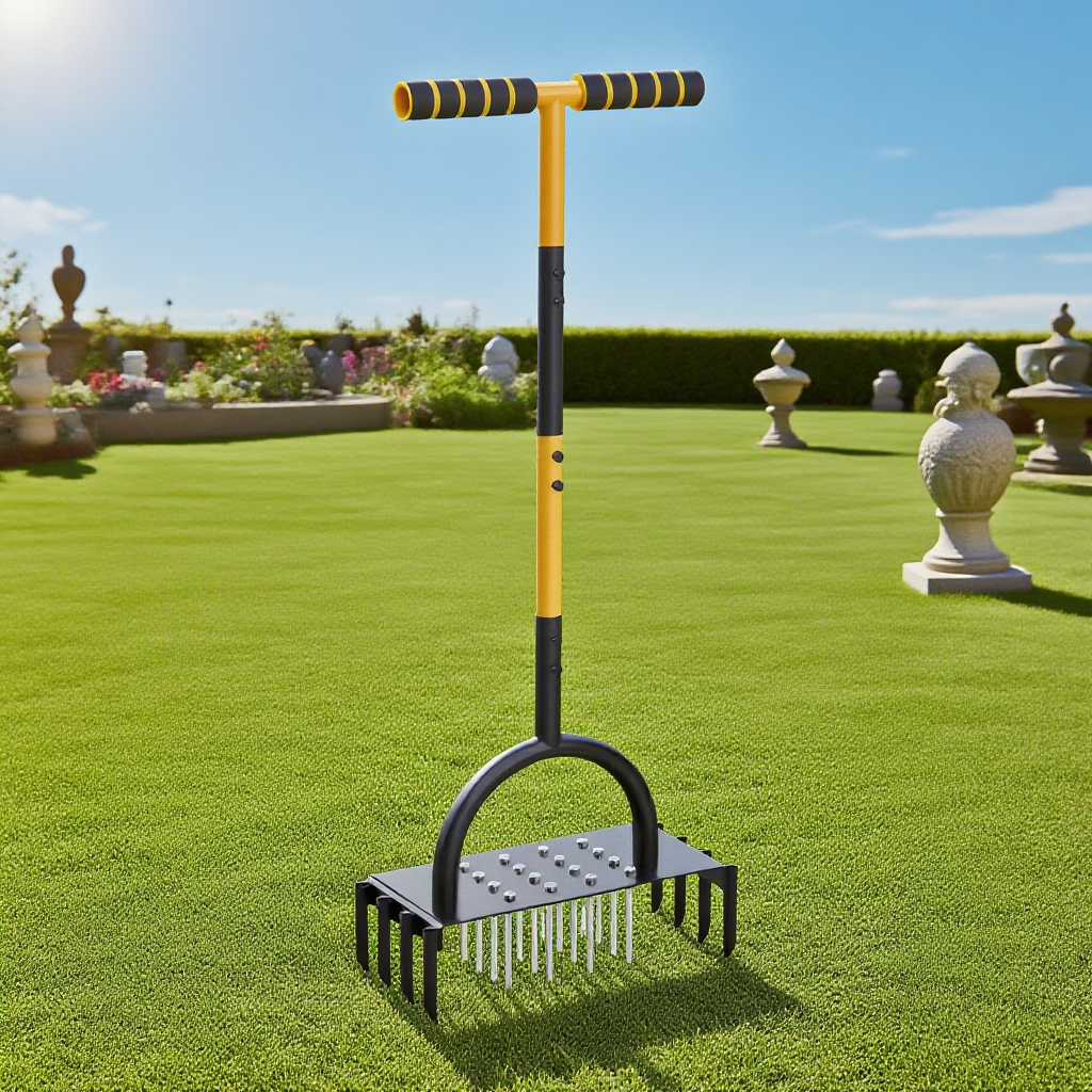 Provzdušňovač trávníku zblízka