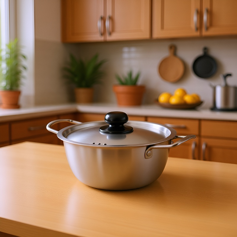 Haushalts-Edelstahl-Koreanischer Doppelgriff-Nudelkochtopf mit Deckel