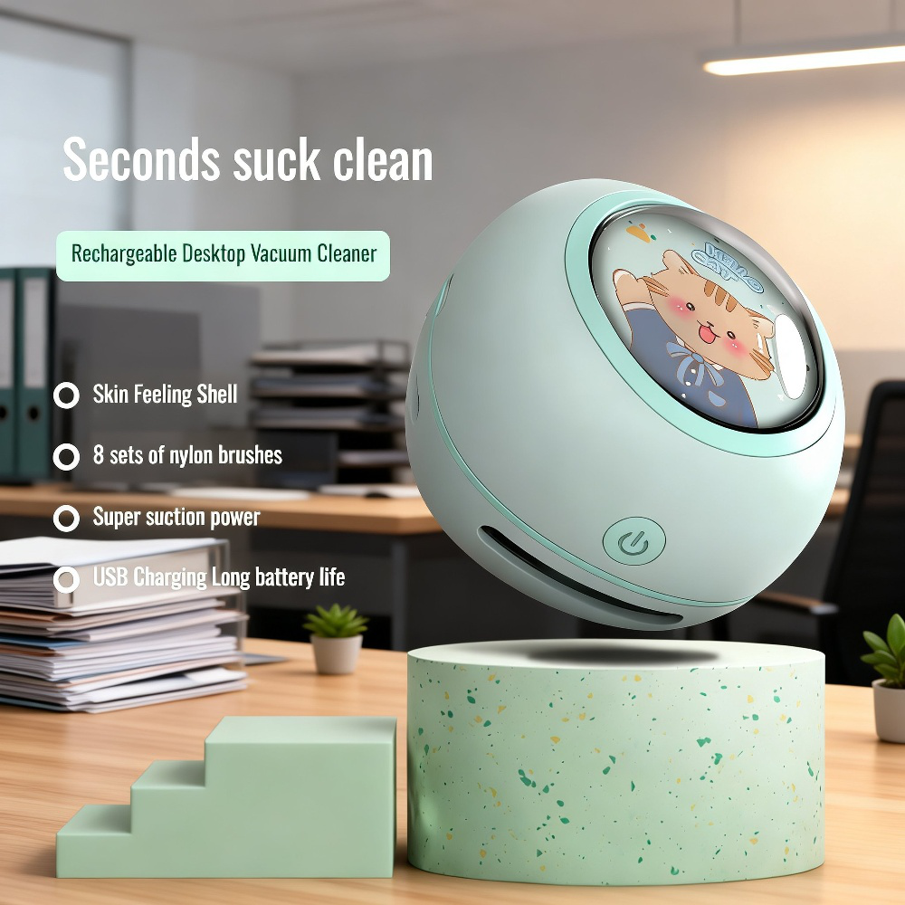 Desktop Vacuum Cleaner Rechargeable High-Suction Handheld Desk & Keyboard Mini Cleaning Device