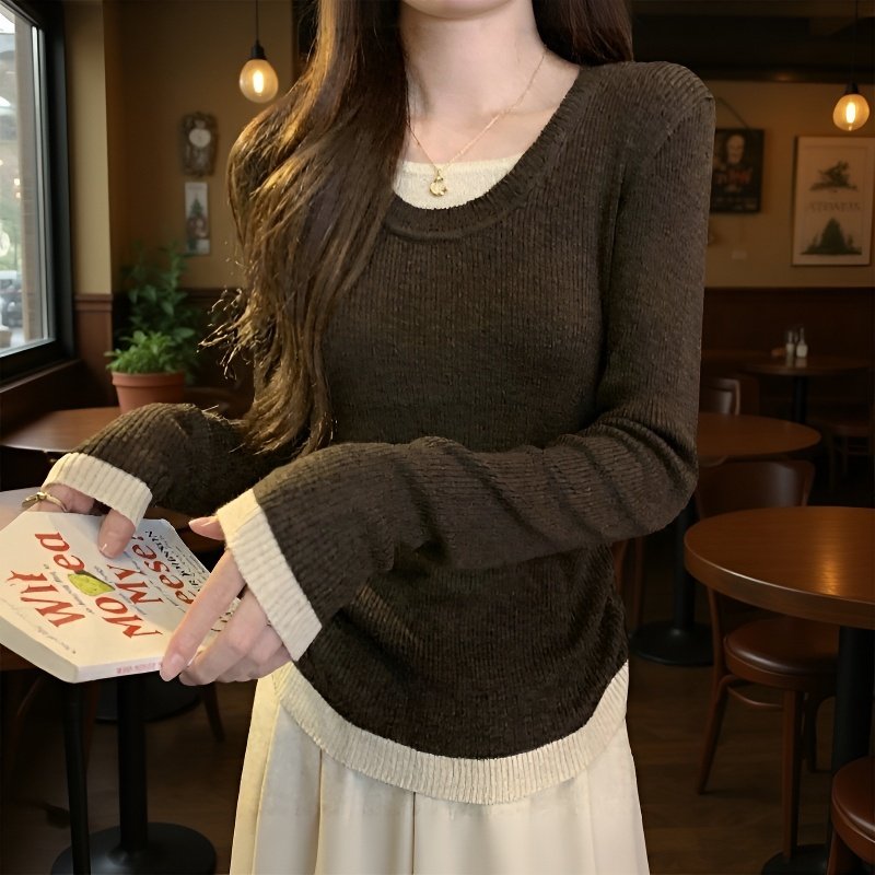 Haut et pantalon à manches longues color block tendance