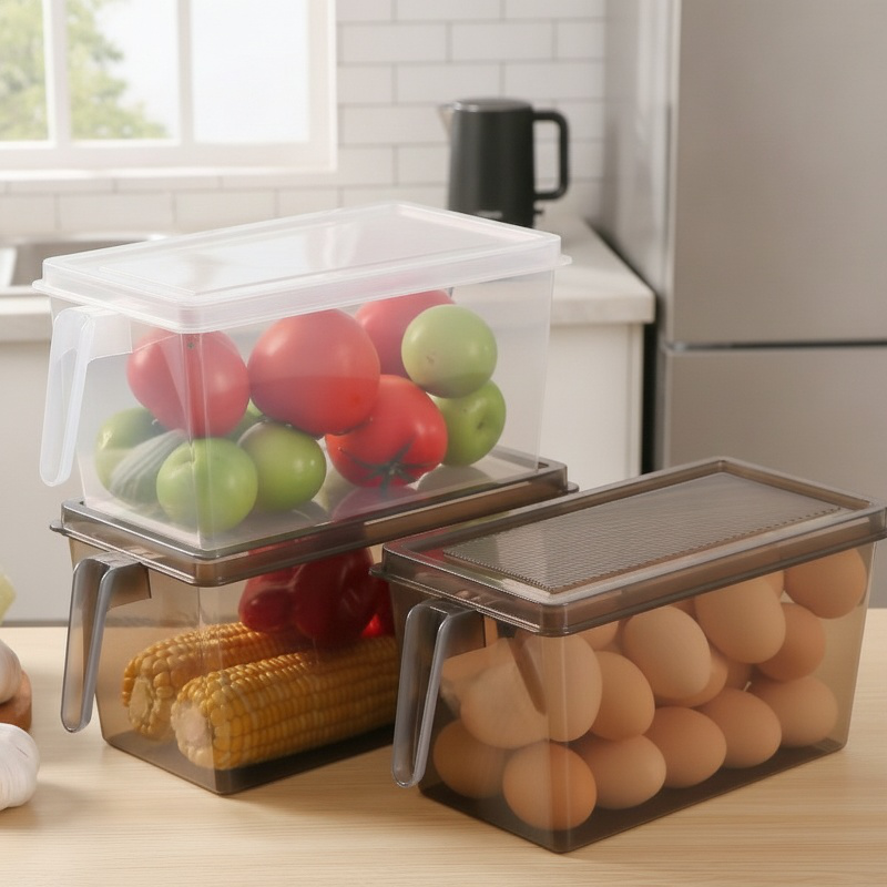 5L Large Capacity Refrigerator Organizer Box with Handle, Multi-Functional Storage