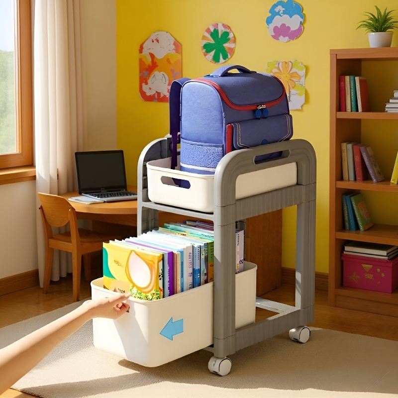 Étagère à cartables à tiroirs mobiles, multi-niveaux, pour usage domestique et scolaire