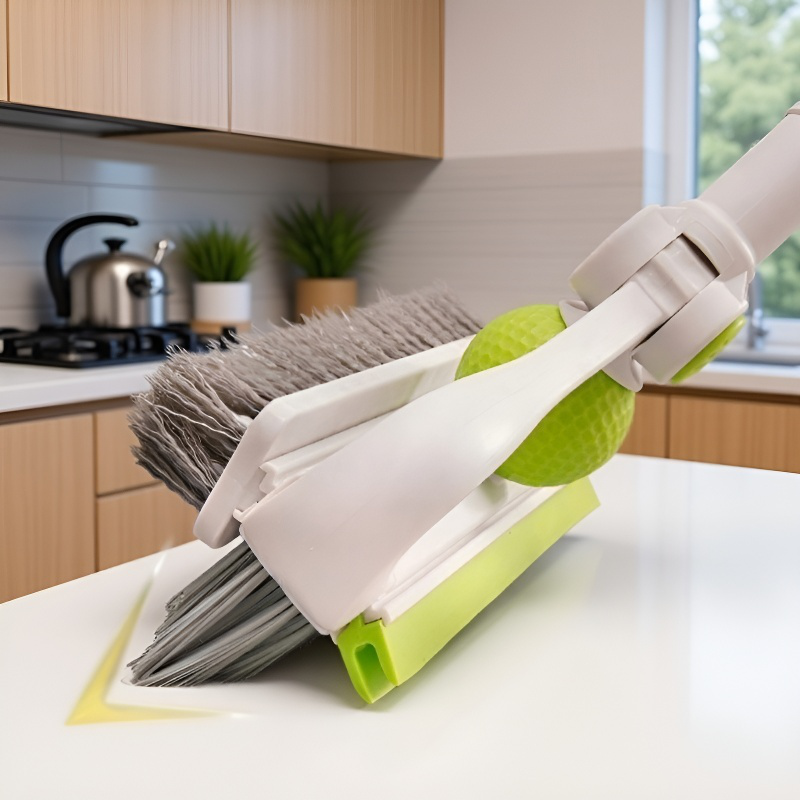 Brosse en silicone 2-en-1 pour nettoyage de sol et WC