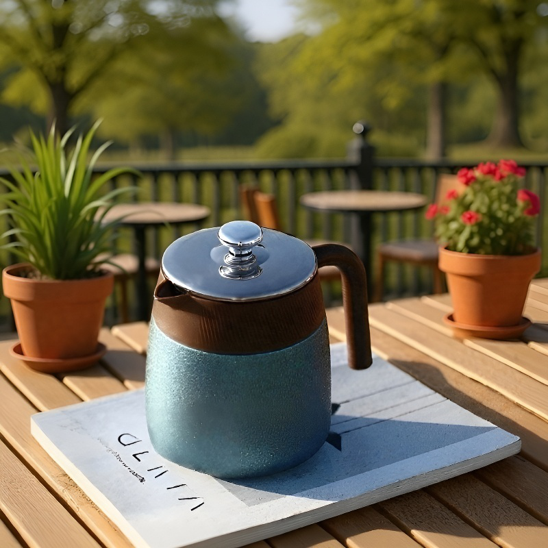 티타늄 내부 대용량 티포트, 분리 설계, 단일 색상