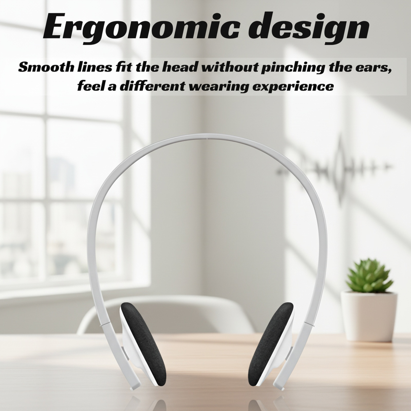 Over-ear wireless headphones with comfortable ear cushions