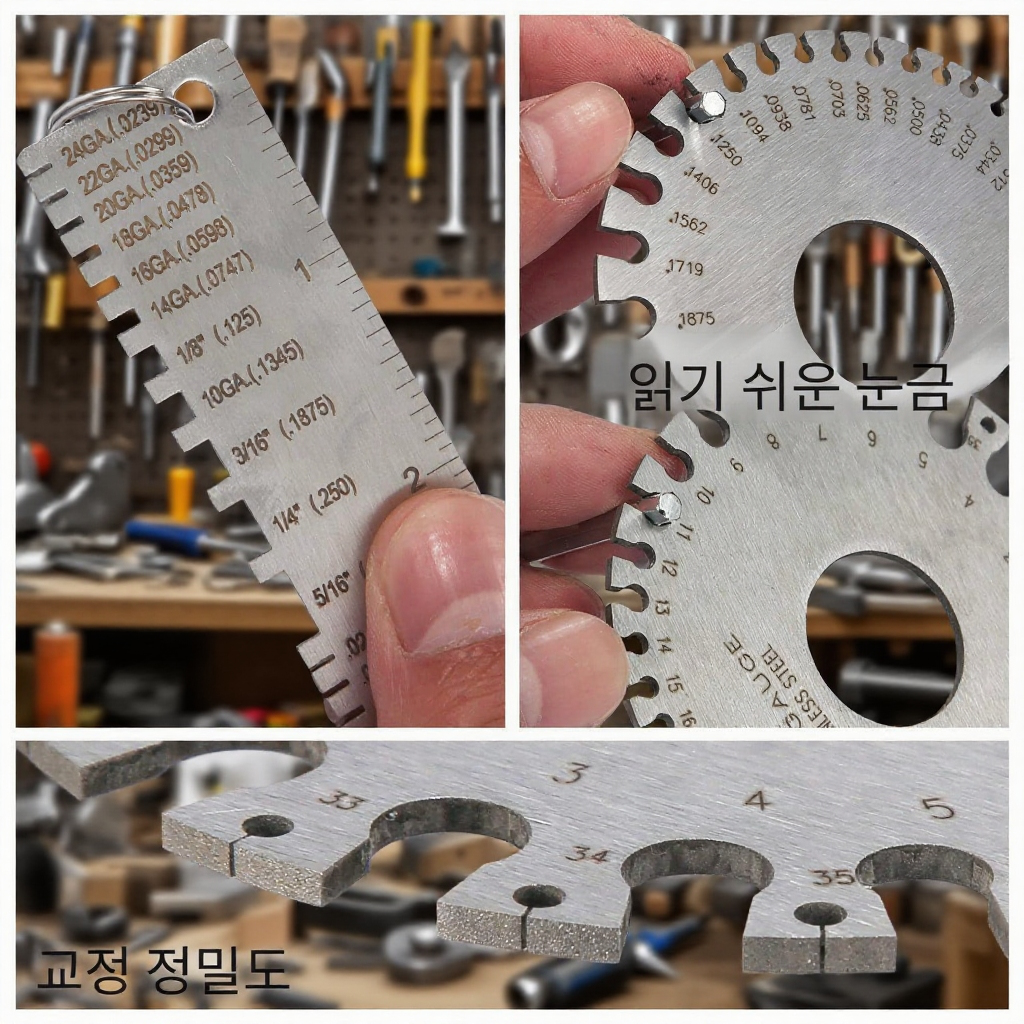 스테인리스 미국 표준선경 전선 금속 와이어 용접 게이지 자