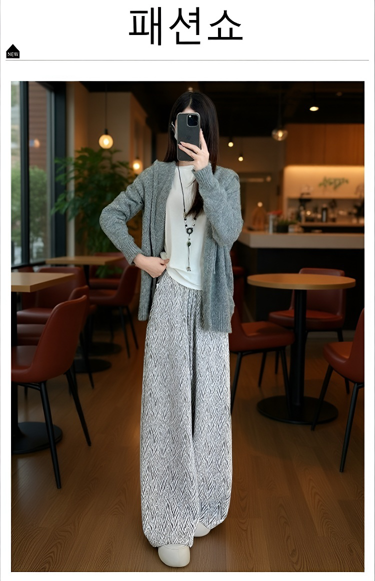 여성용 슬림 캐주얼 팬츠 디테일