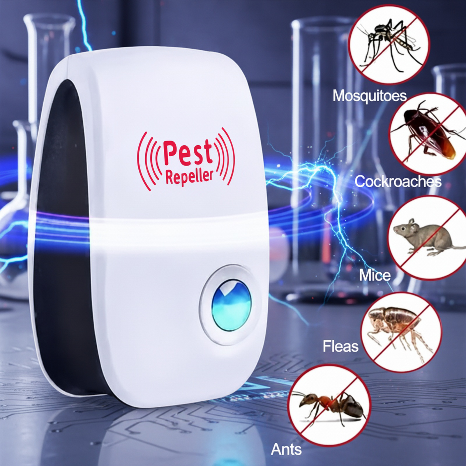 Multifunctional Ultrasonic Mouse, Pest, and Mite Repeller