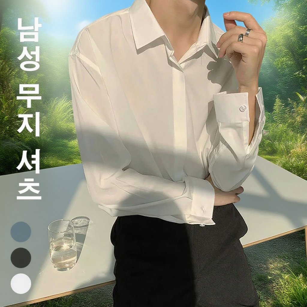 남성 기본 무지 셔츠