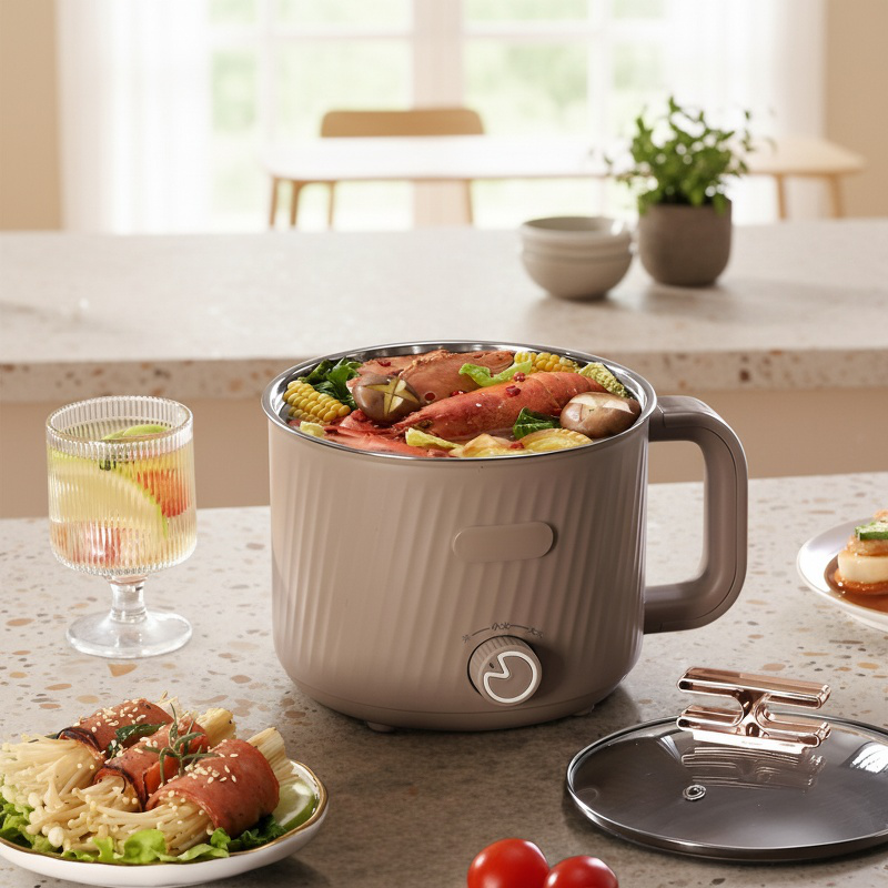 Mini hot pot électrique en acier inoxydable pour dortoir