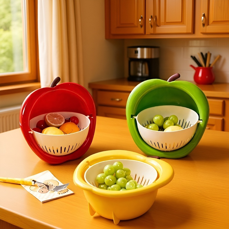 Cesta de drenaje con forma de fruta linda