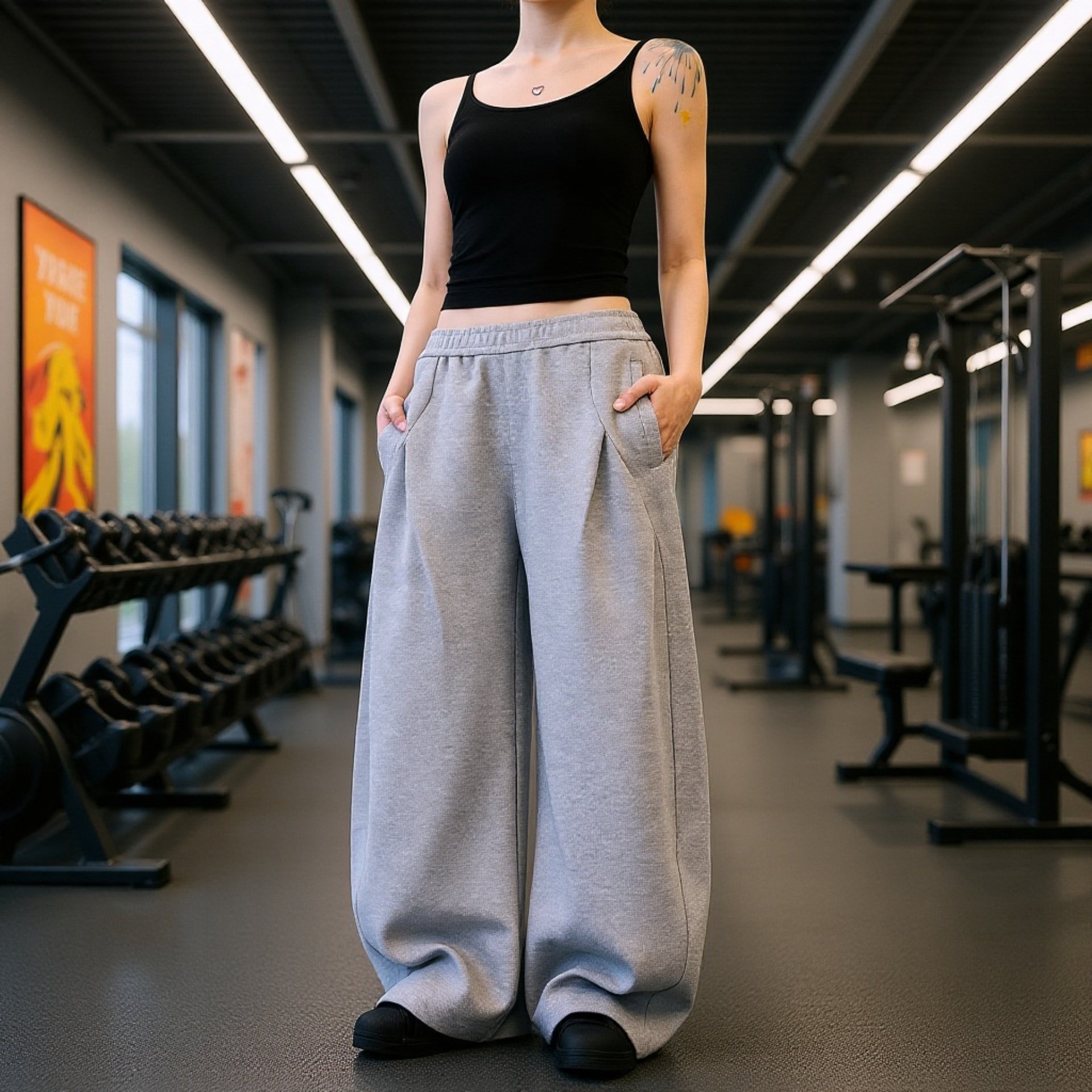 レディースカジュアルワイドパンツ