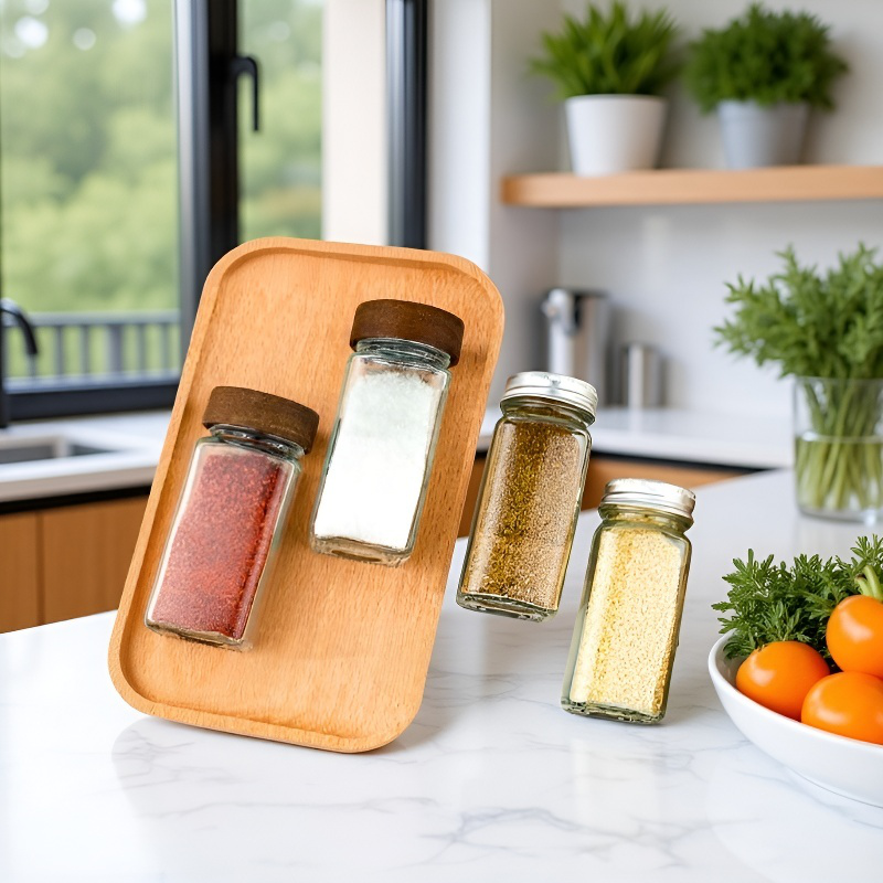 Frasco de vidrio para condimentos de cocina