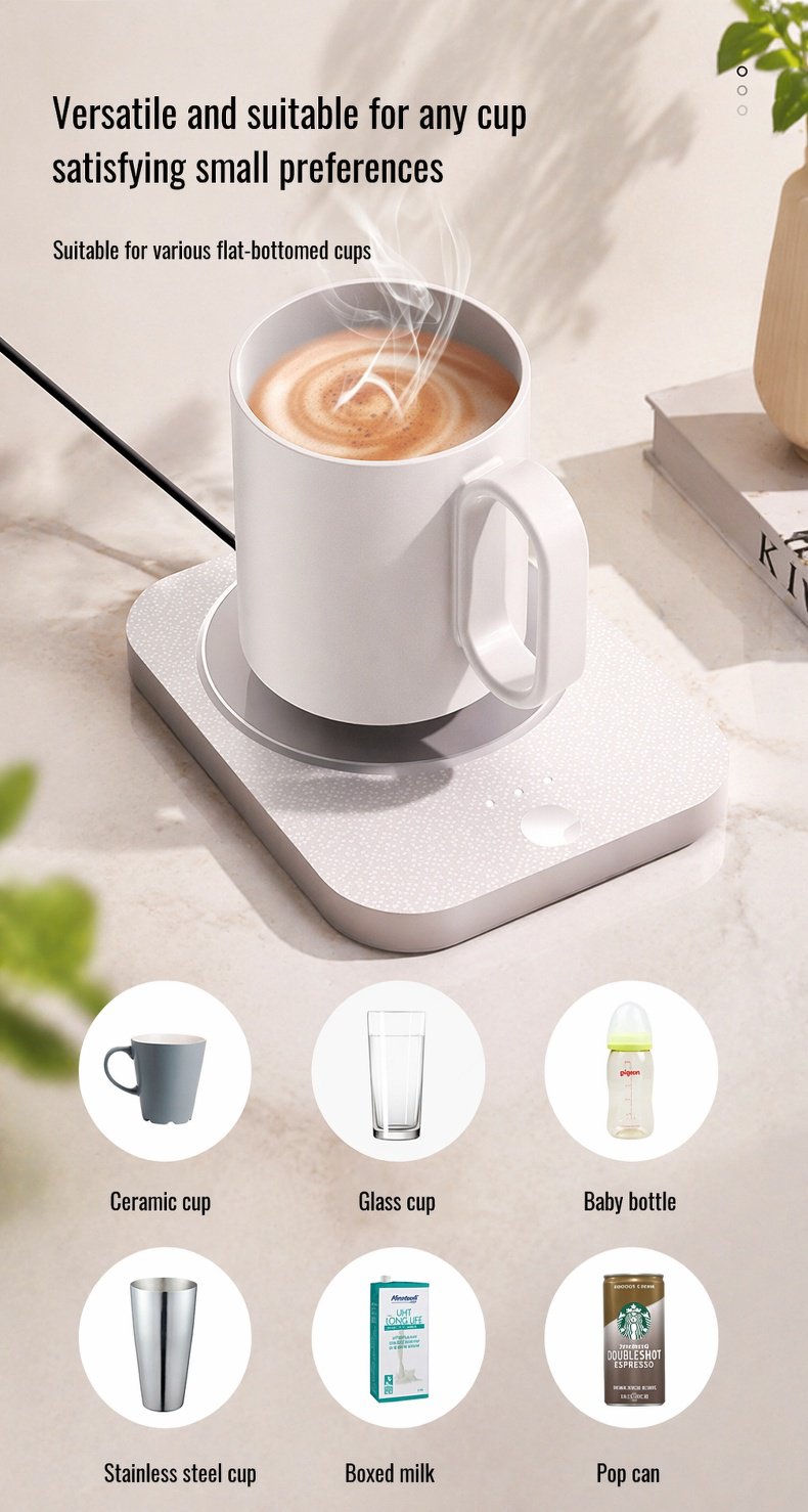 User adjusting temperature on smart mug warmer