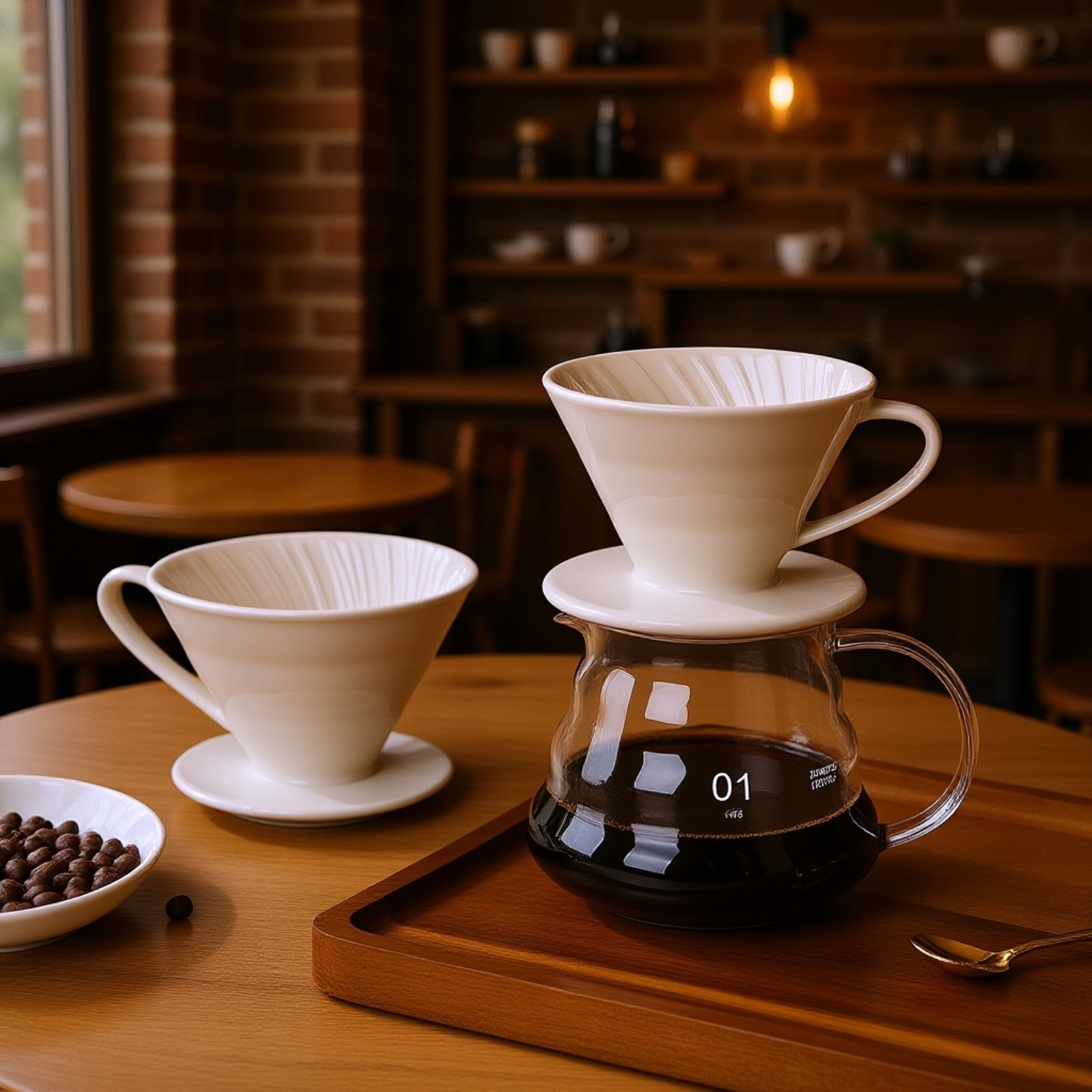 V型コーヒーフィルターカップ ドリップコーヒー用 漏斗型フィルター