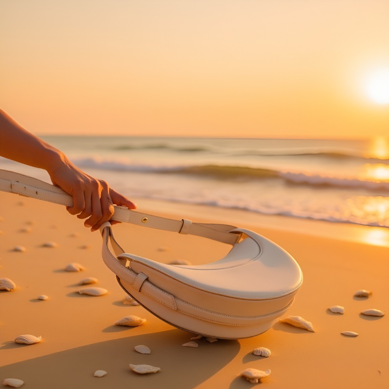 고급 천연가죽 리치무늬 숄더백