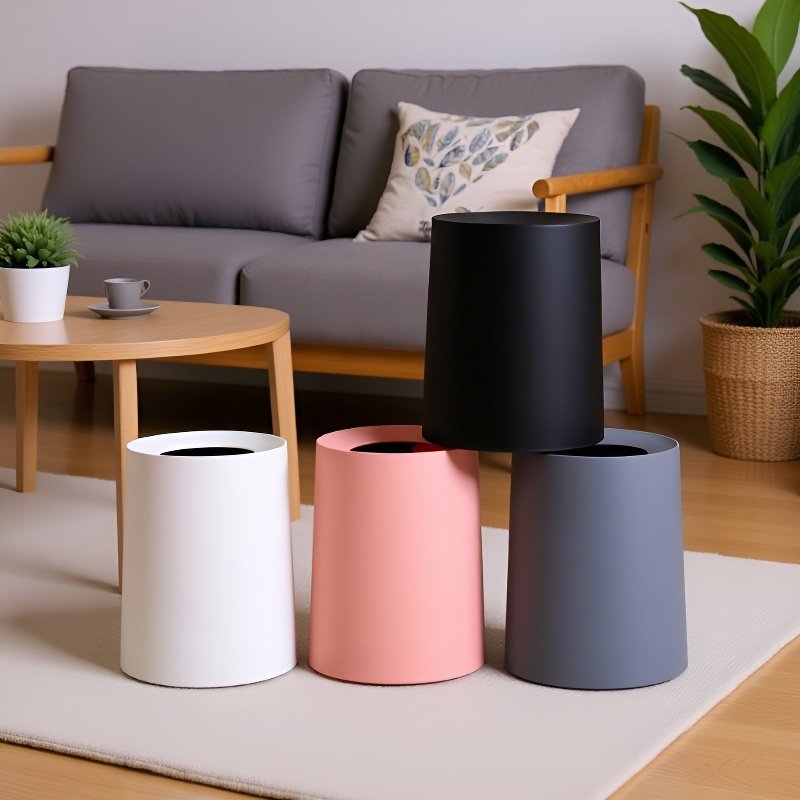 Papelera sin tapa fácil de limpiar para el hogar