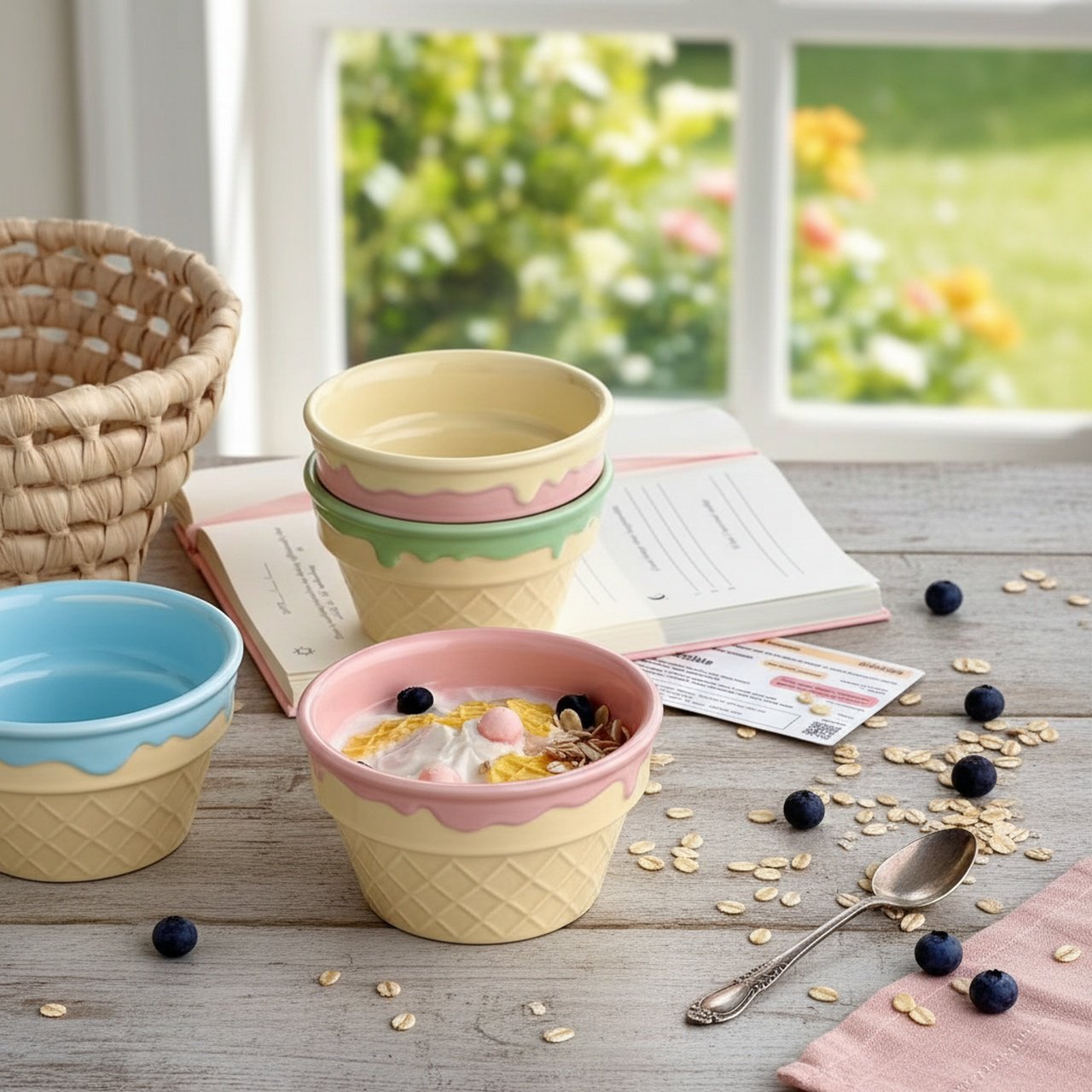 Ice cream motif dinnerware set for festive occasions