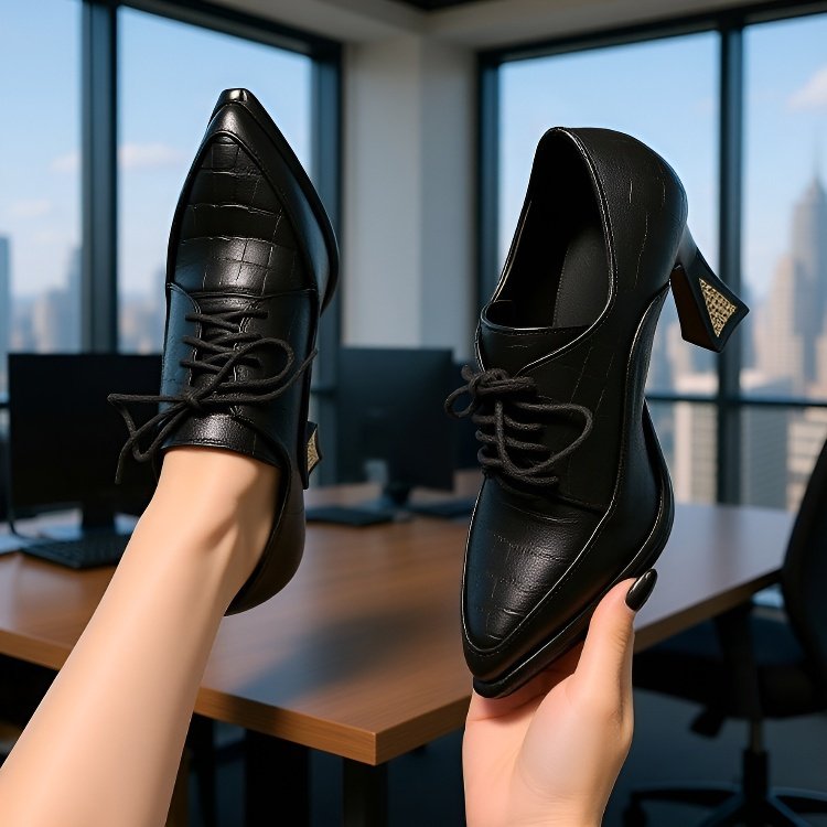 단화녀 가을 신상 한국판 패션 스틸레토 스트랩 스틸레토 솔리드 심플 힐 패션 단화