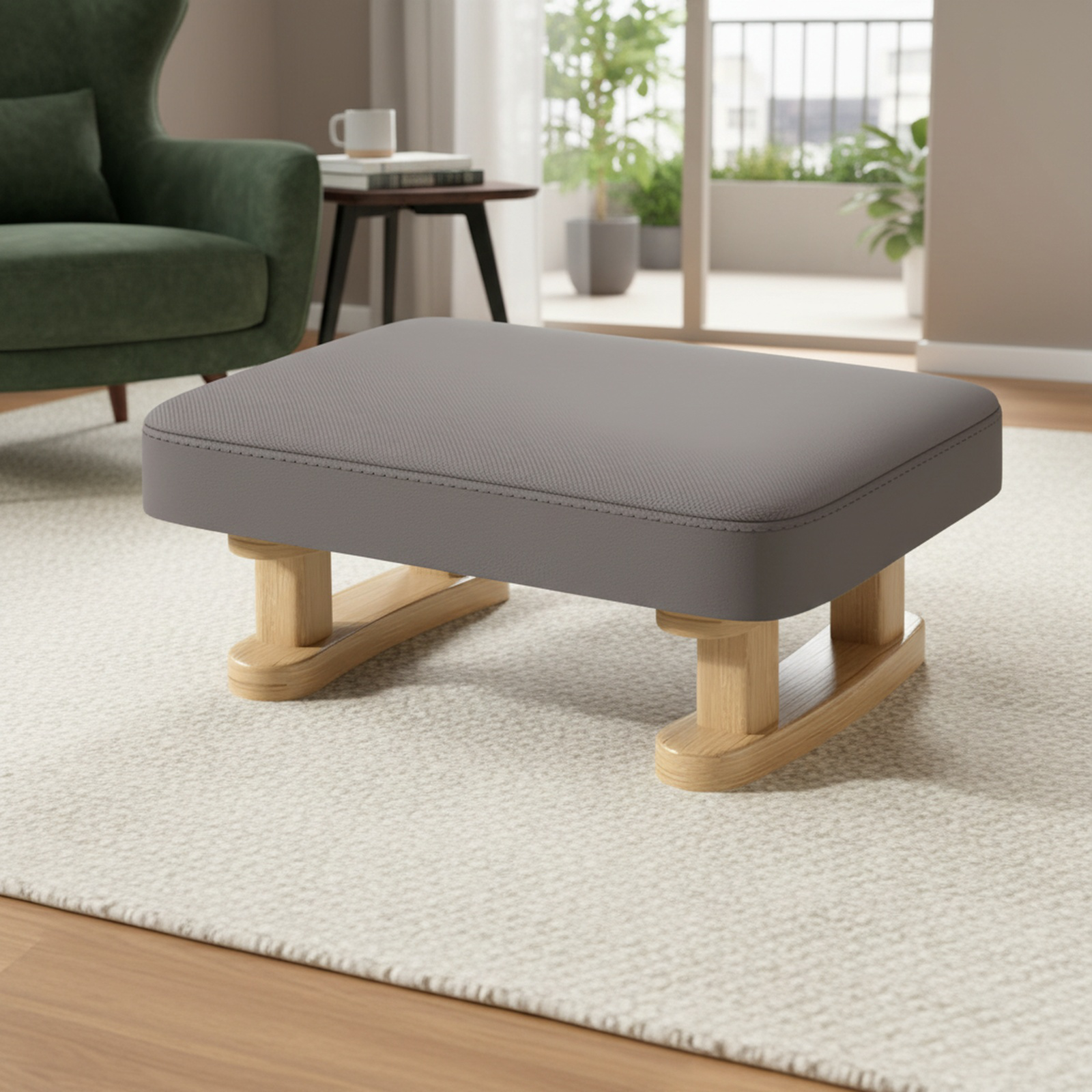 Tabouret d'entrée moderne en tissu rembourré