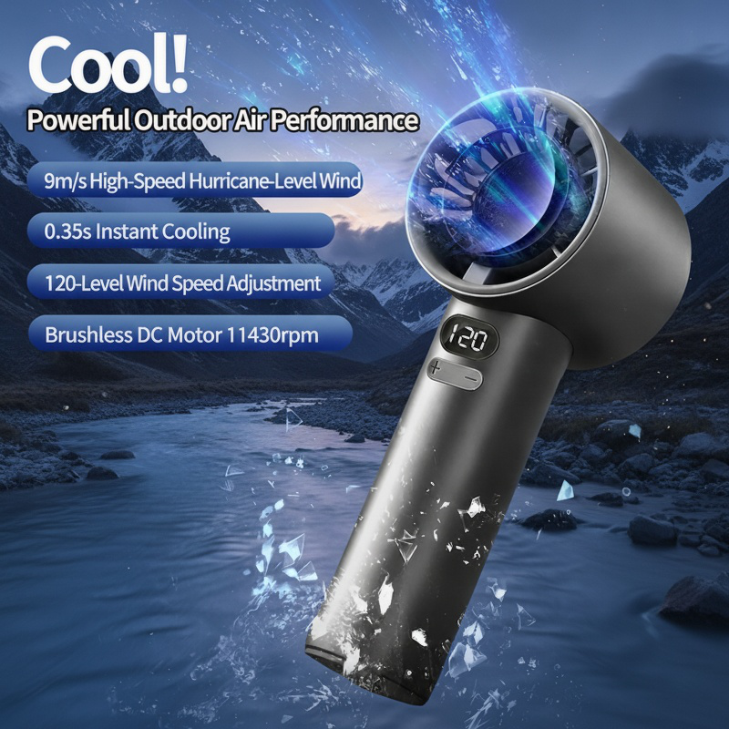 USB Charging Handheld Fan Adjustment High Speed Mini Fan For Indoor Outdoor Office Home Meeting Room