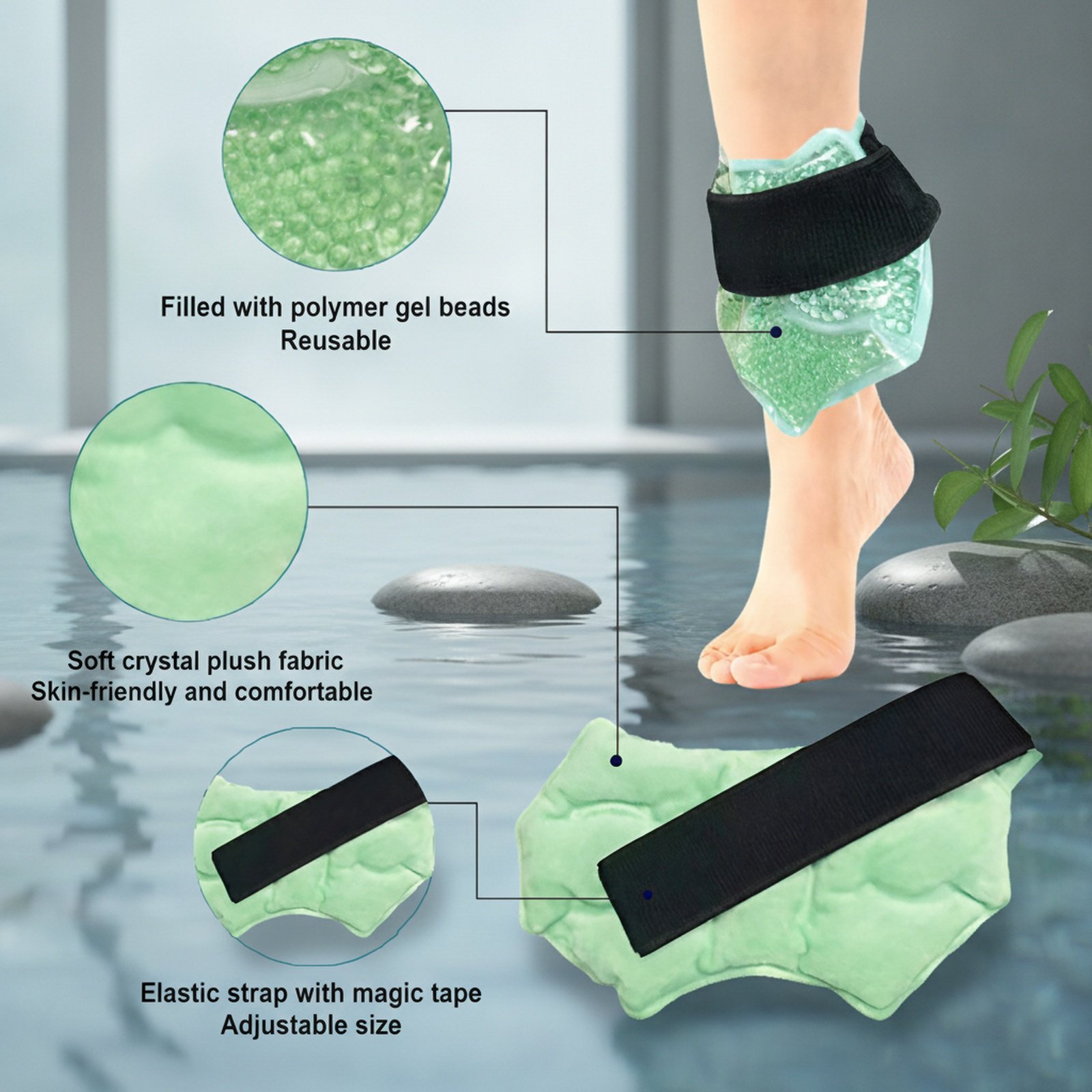 Hot-selling plush double-sided hot and cold compress foot protector/ice pack/protective gear for eve