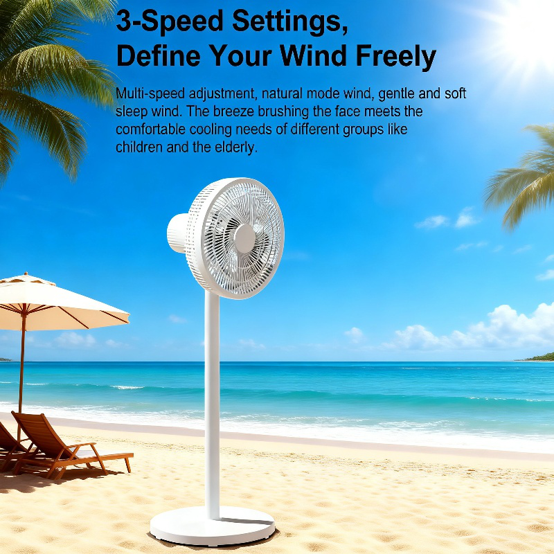 Quiet Floor Fan for Home and Dormitory, Compact Tabletop Oscillating Fan
