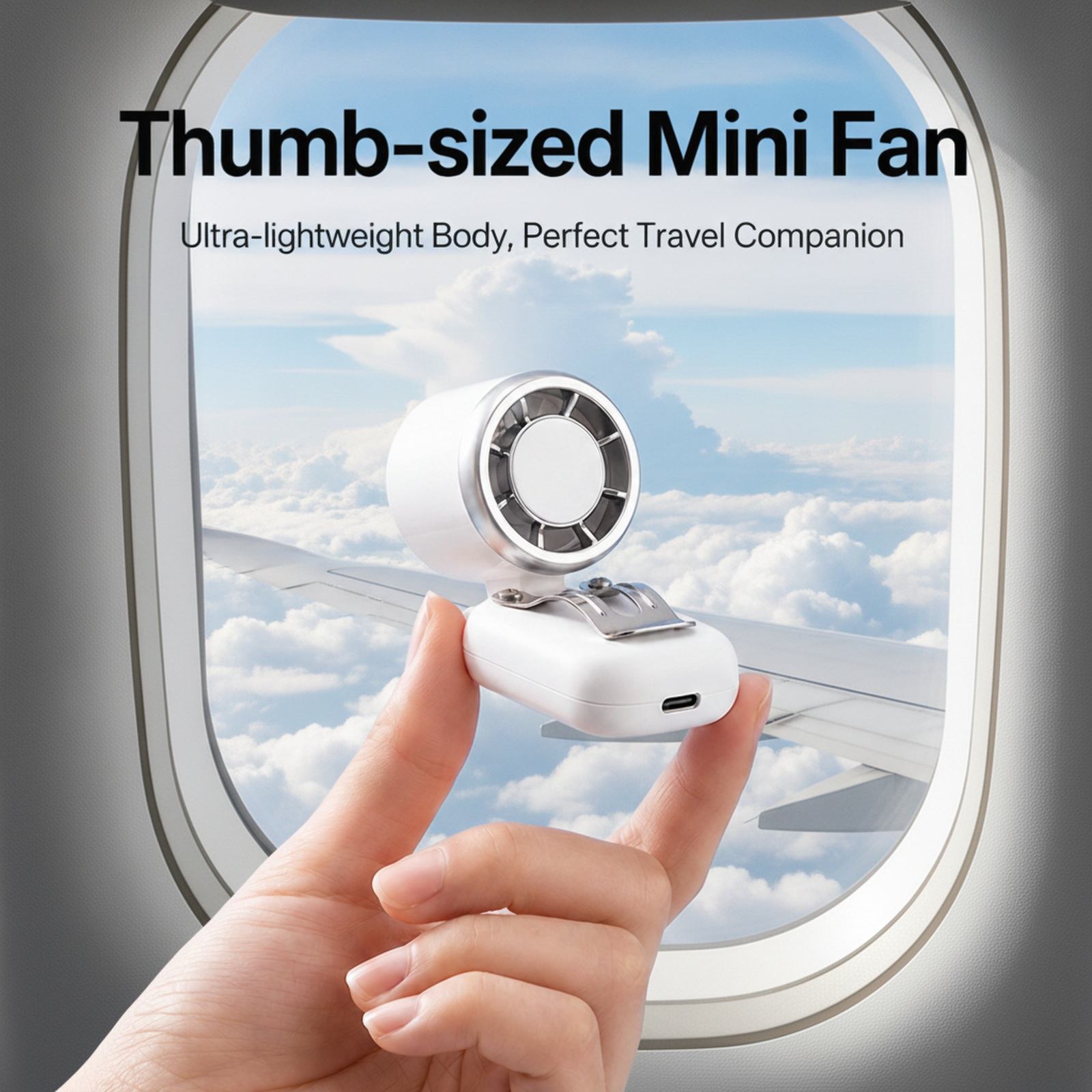 New Mini Hat Fan with Clip-on Brim, High Wind Power, Long Battery Life, USB Rechargeable, Portable O