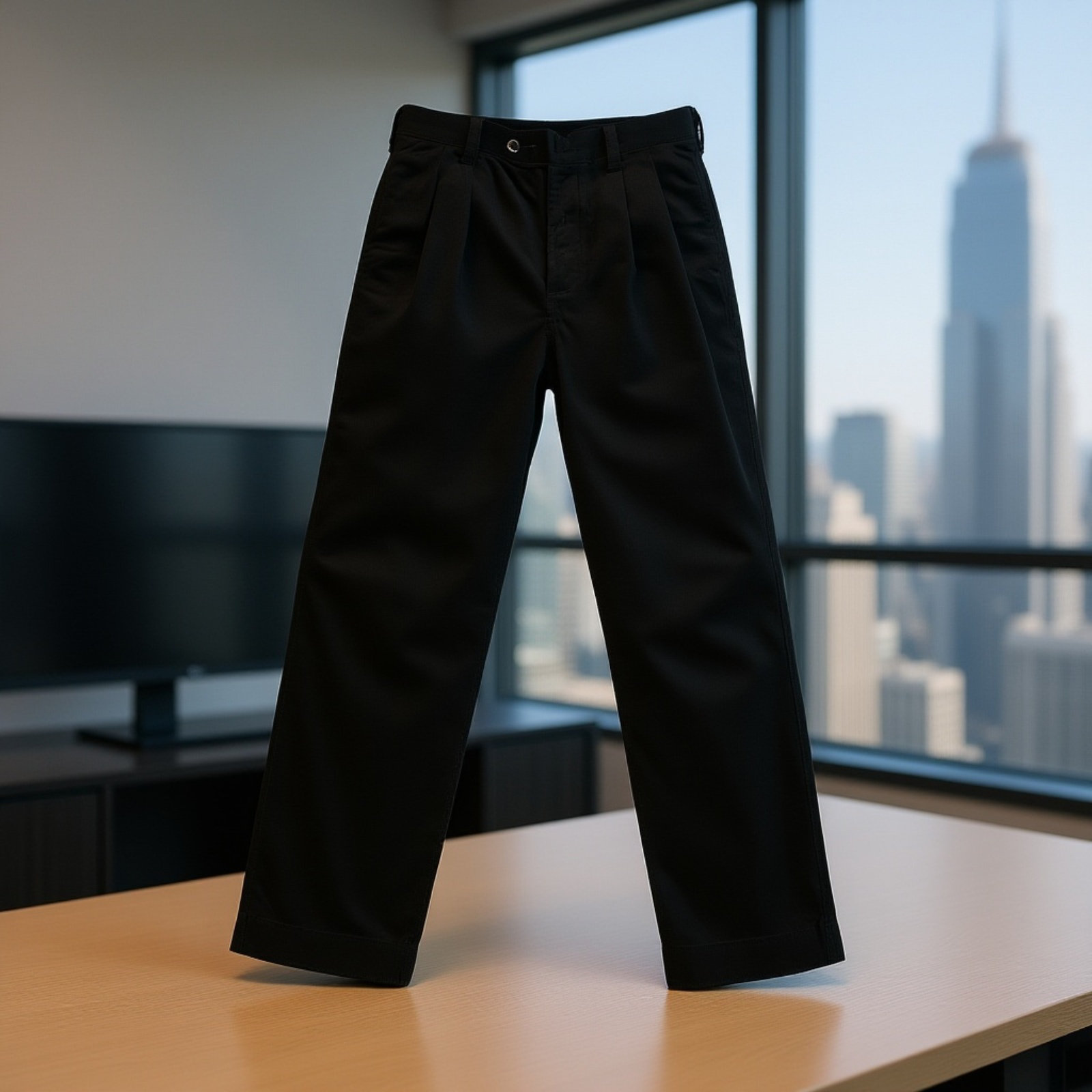 Men's American Retro Casual Corduroy Work Pants, Thick Straight-Leg Trousers