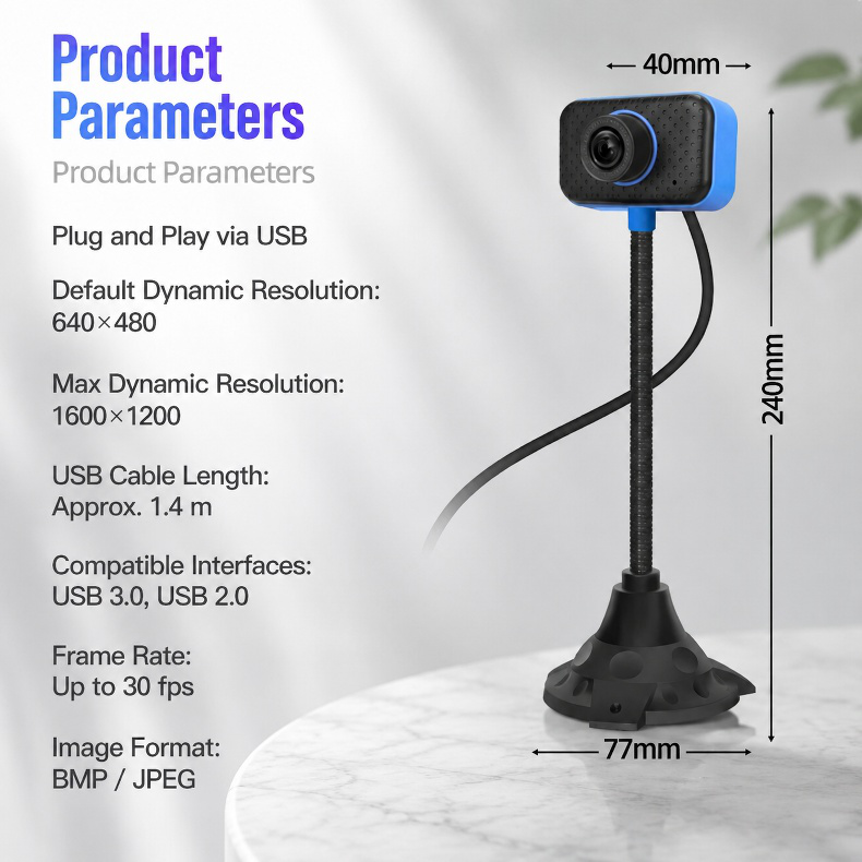 Universal clip USB webcam for monitors