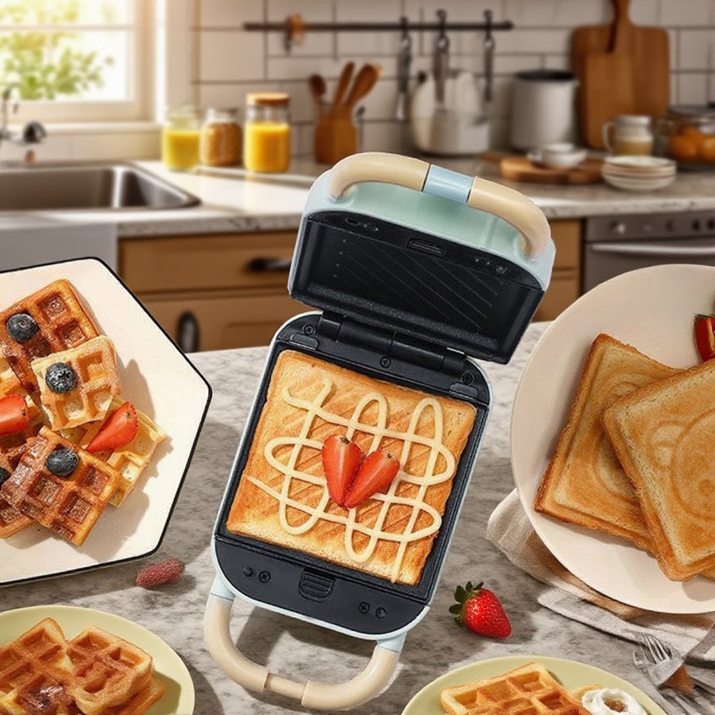 3-in-1 Multifunktions-Sandwichmaker für leichte Mahlzeiten