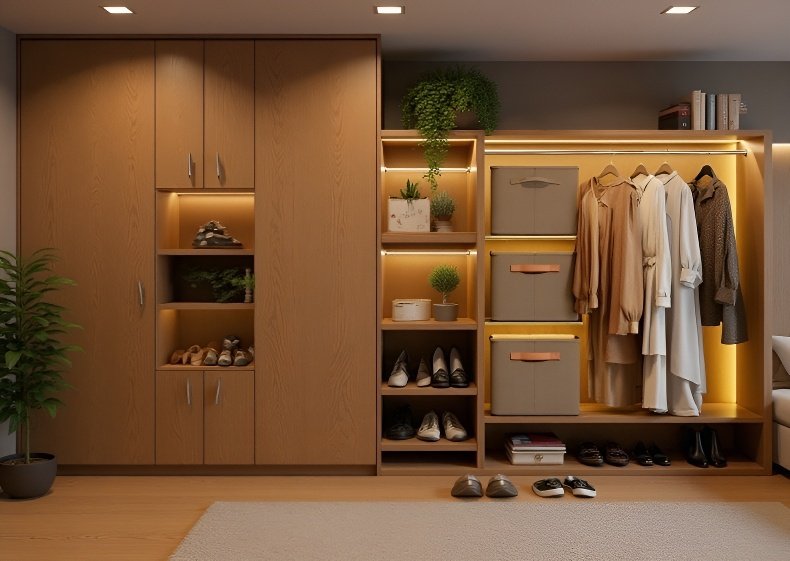 넉넉한 수납 공간을 제공하는 가정용 옷장