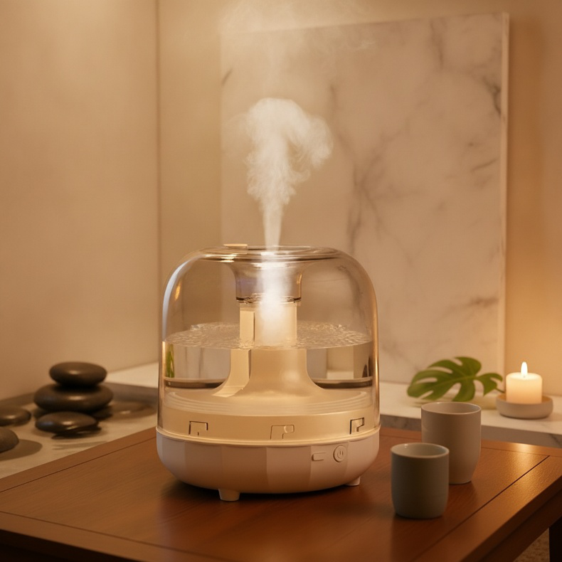 Humidificador silencioso de gran niebla para dormitorio, purificador de aire apto para embarazadas