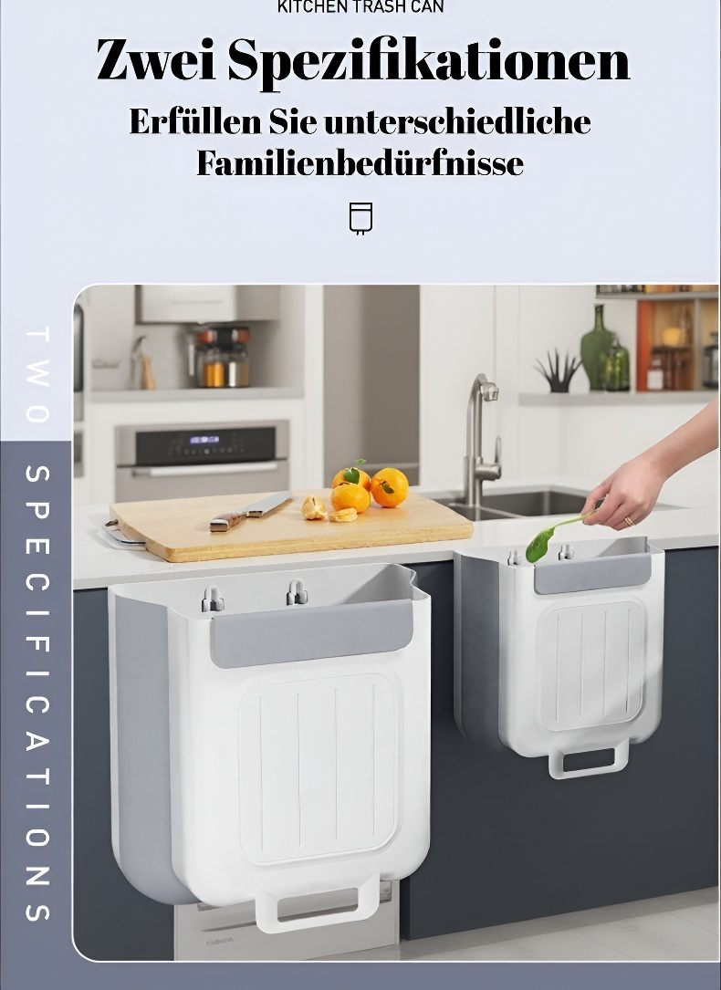 Multifunktionaler Müllbehälter für Wandmontage und Schranktür