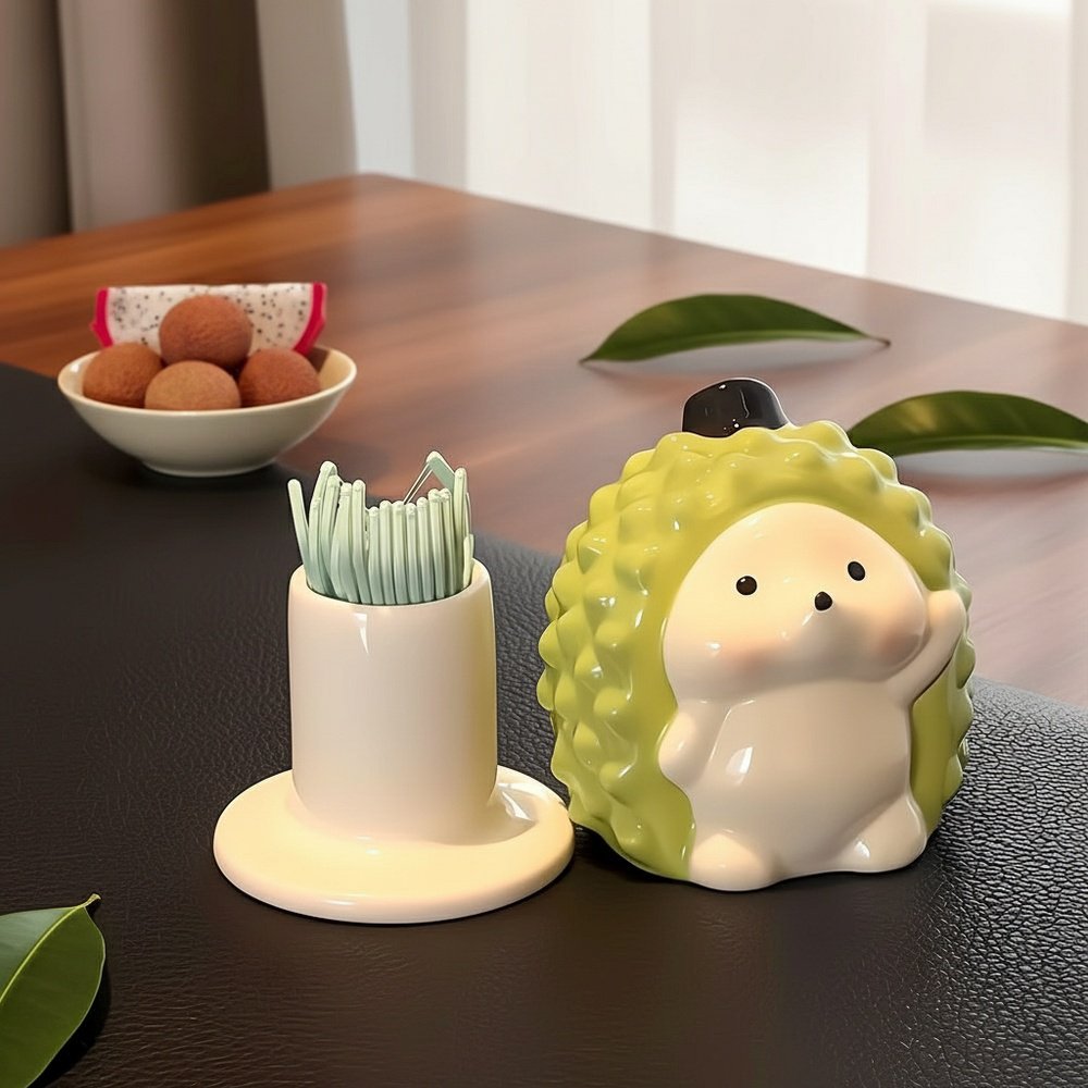 Creative Hedgehog Shaped Ceramic Toothpick Holder Personalized Household High-End