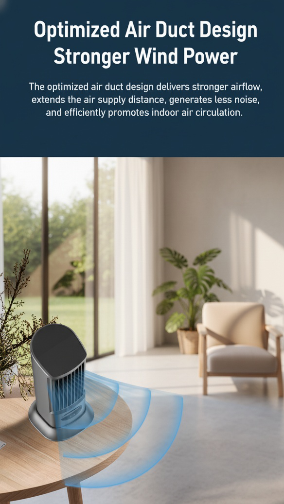 Compact desktop fan for workspace